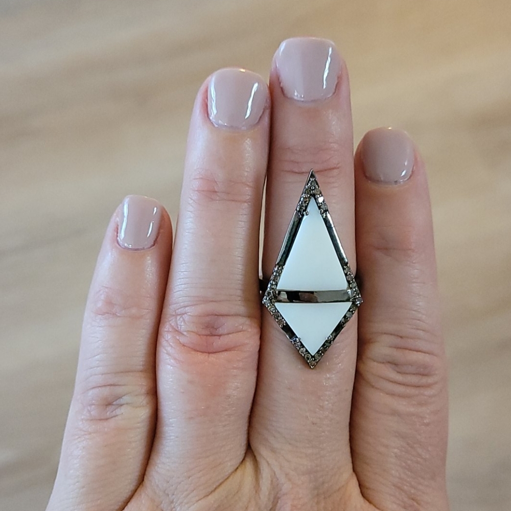 Adornia Statement Ring with Diamonds